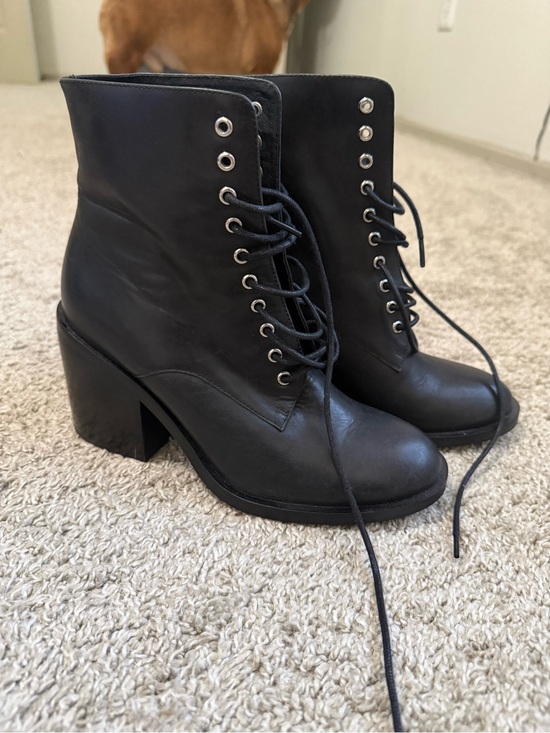Jeffrey Campbell Shoes - Jeffrey Campbell Black Lace-Up Block Heel Ankle Boots